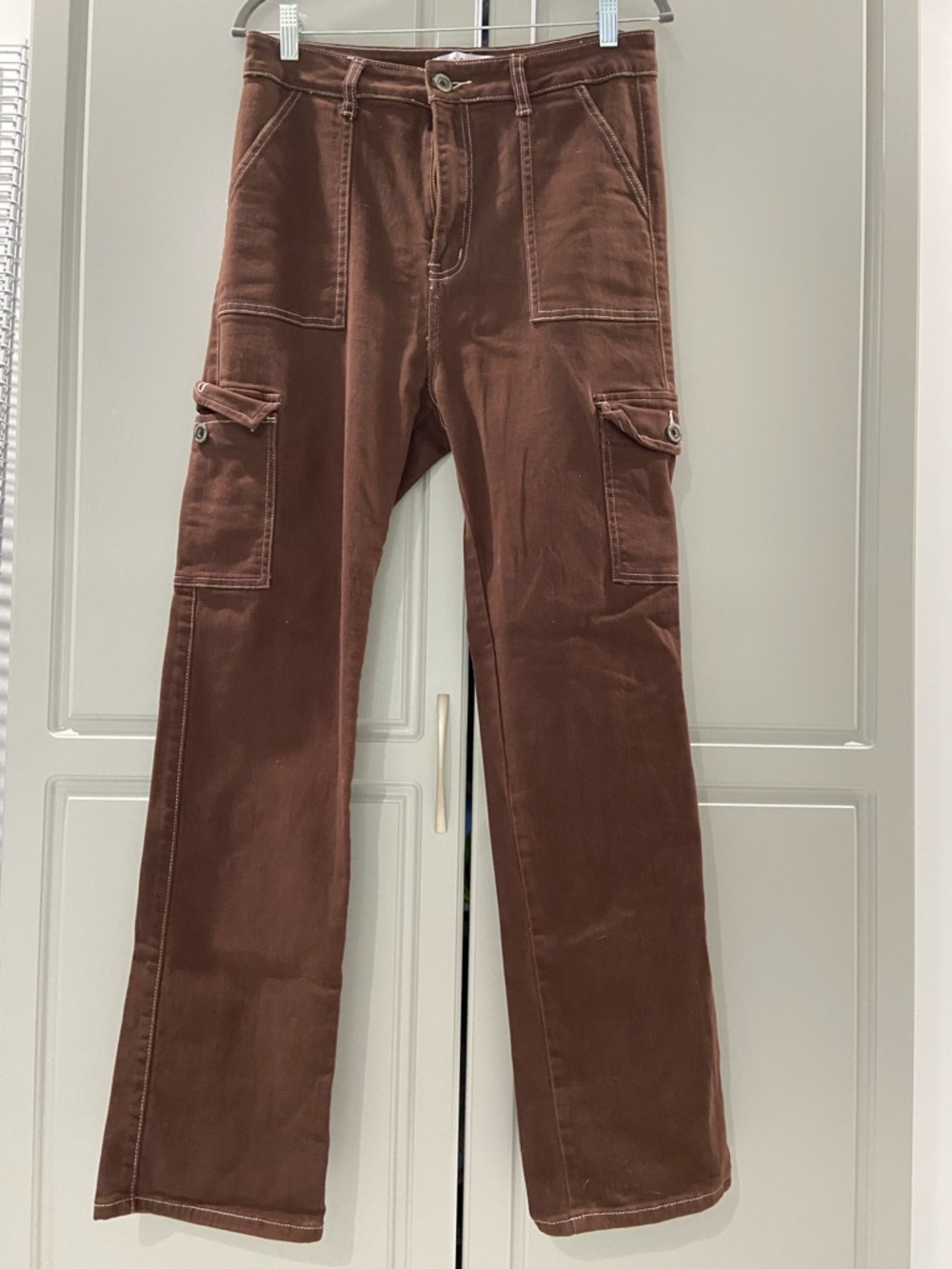 Brown Cargo Wide-Leg Pants - Picture 2 of 3